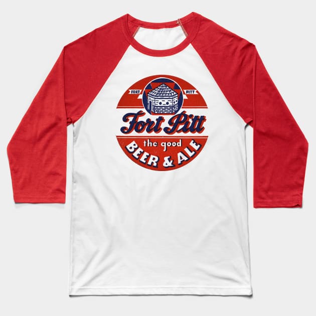 Fort Pitt Beer Baseball T-Shirt by MindsparkCreative